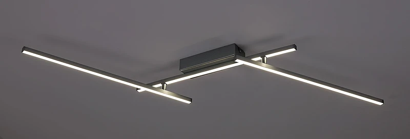 Negan – LED плафон в сребристо с бели плафони, 1140мм, 24W, 4000K