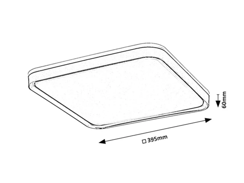 Liatris – LED плафон в сиво с бял абажур, 395×395мм, 26W, 3000K