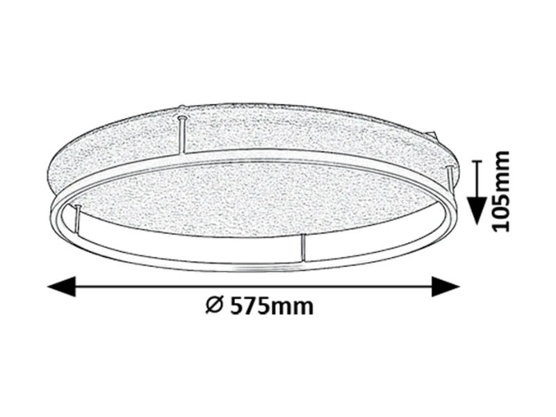 Farenzo – LED плафон в черно с филцов корпус, Ø575мм, 40W, 3000-4000K