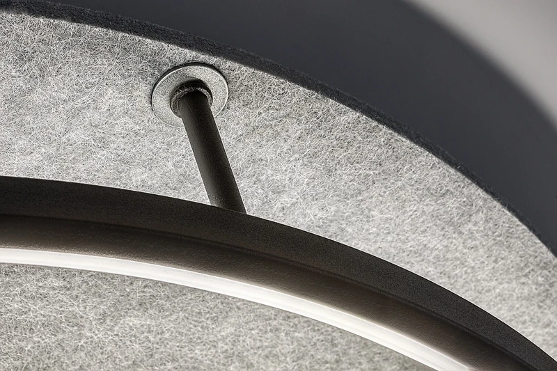 Farenzo – LED плафон в черно с филцов корпус, Ø575мм, 40W, 3000-4000K