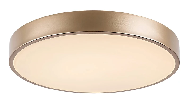 LED плафони Tesia – LED плафон в златисто с бял абажур, Ø400мм, 36W, 3000K