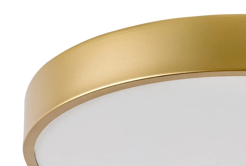 Tesia – LED плафон в златисто с бял абажур, Ø400мм, 36W, 3000K