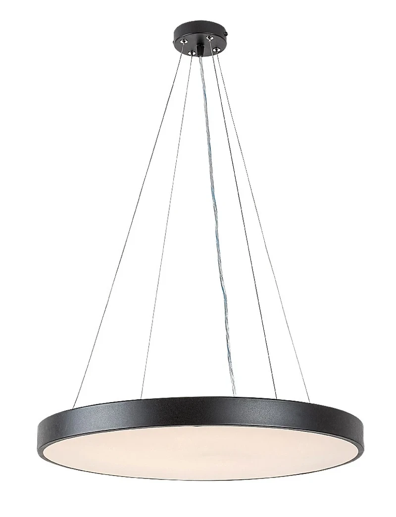 Tesia – LED пендел в черно с бял абажур, Ø600мм, 60W, 3000-6000K