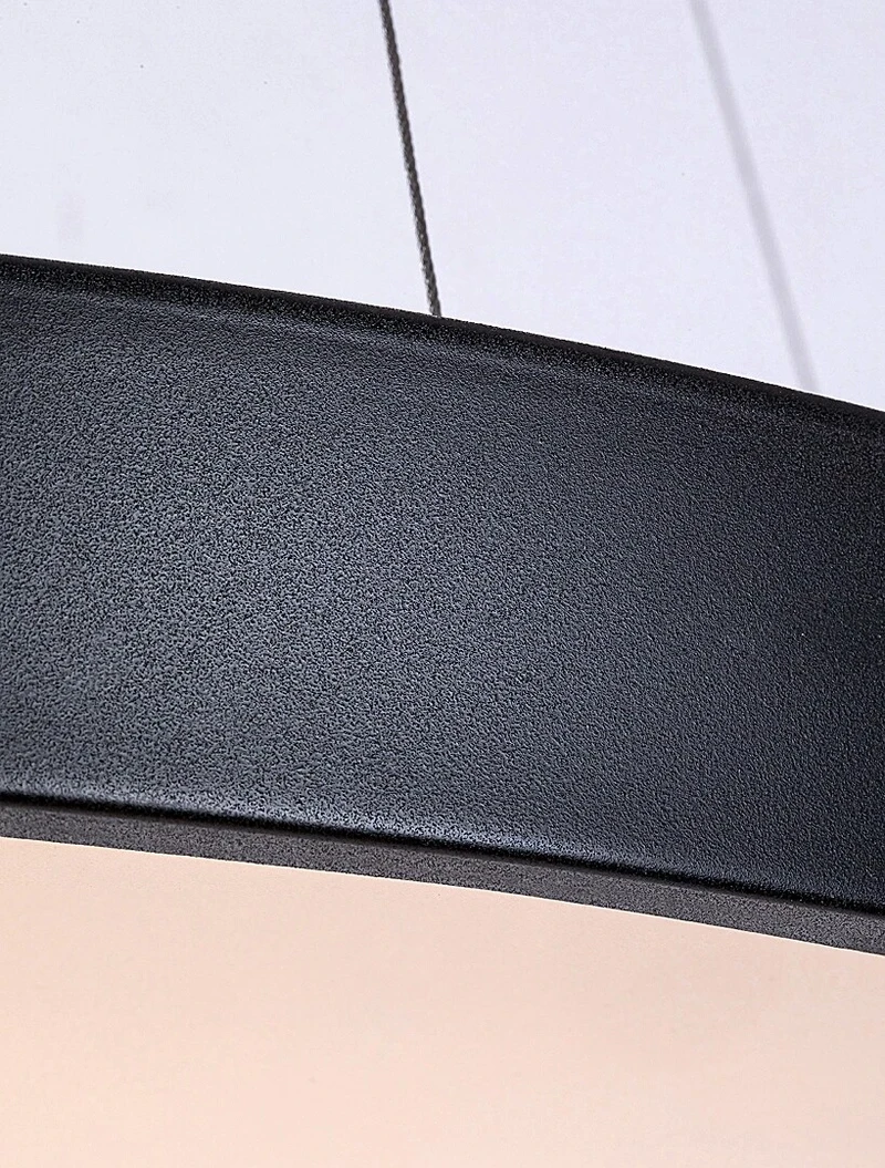 Tesia – LED пендел в черно с бял абажур, Ø600мм, 60W, 3000-6000K