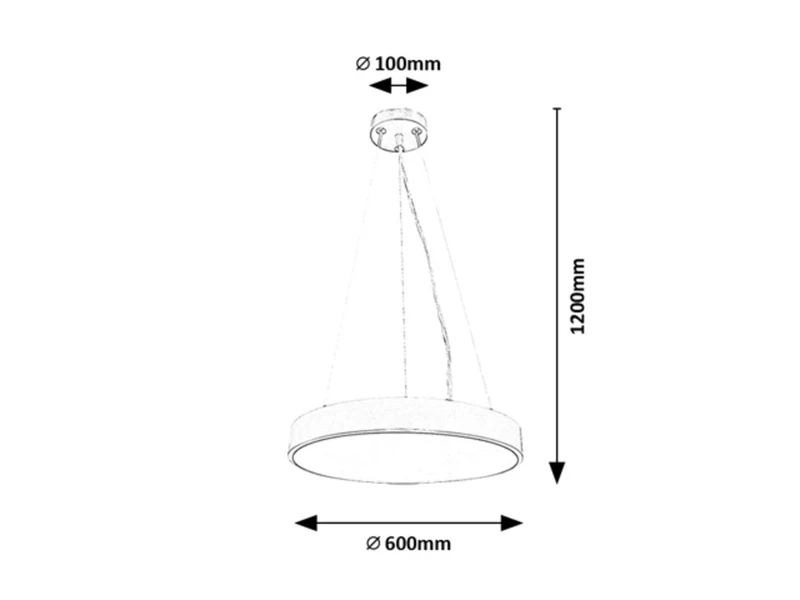 Tesia – LED пендел в сребристо с бял абажур, Ø600мм, 60W, 3000-6000K