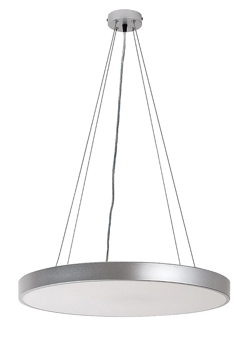 Tesia – LED пендел в сребристо с бял абажур, Ø600мм, 60W, 3000-6000K
