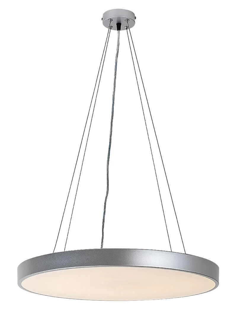 Tesia – LED пендел в сребристо с бял абажур, Ø600мм, 60W, 3000-6000K