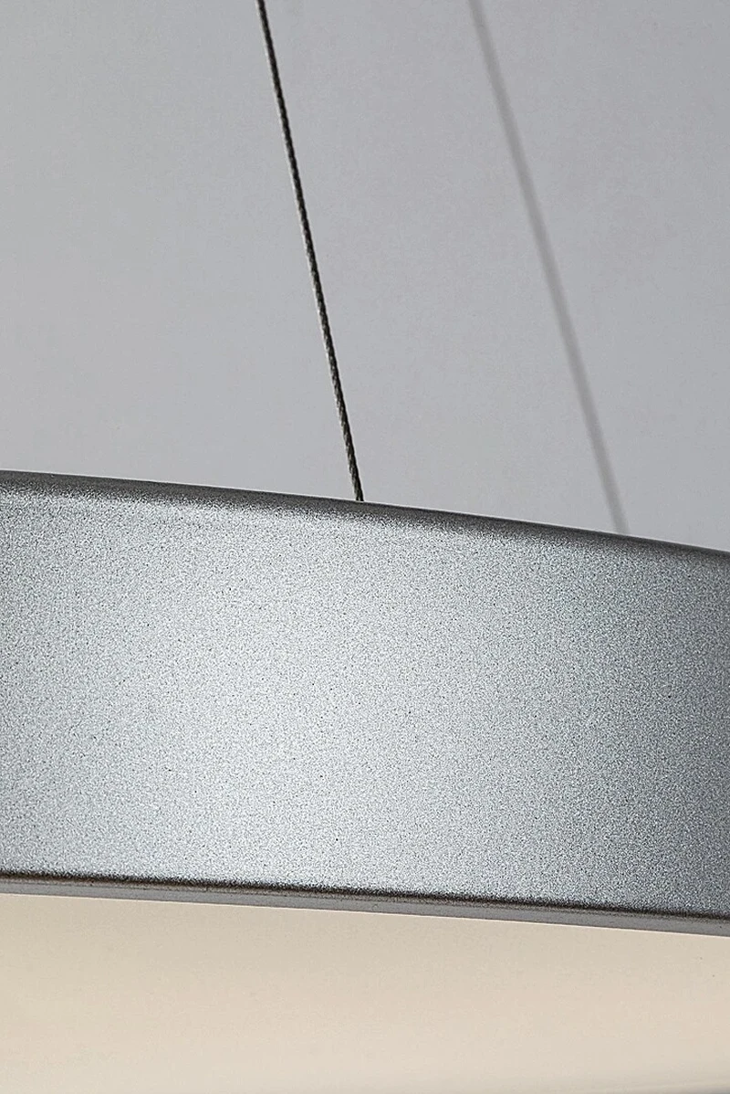 Tesia – LED пендел в сребристо с бял абажур, Ø600мм, 60W, 3000-6000K