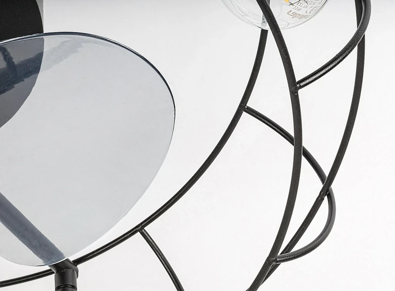 Cadmus – ceiling lamp with fan in black, Ø480mm, 3×E27, industrial style