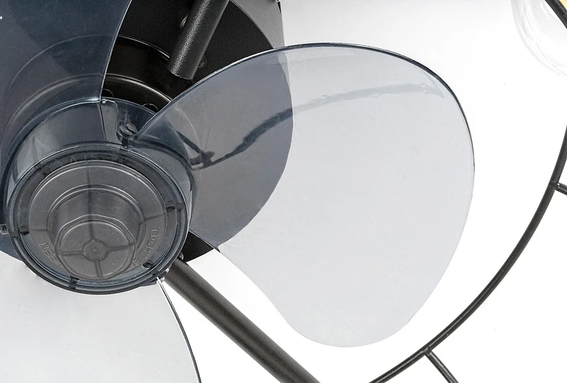 Cadmus – ceiling lamp with fan in black, Ø480mm, 3×E27, industrial style