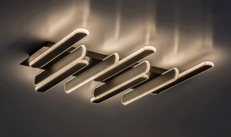 Sindri – LED плафон в черно с бял абажур, 610×610мм, 46W, 3000-4000K