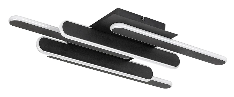 Sindri – LED ceiling light in black with white shade, 610×360mm, 36W, 3000-4000K