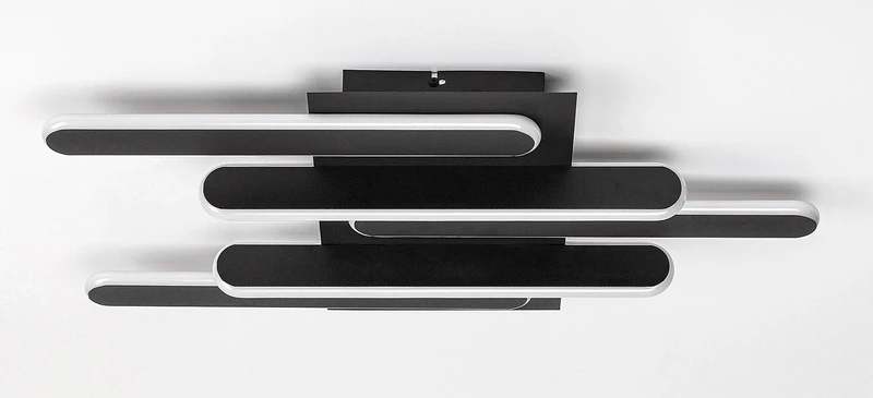 Sindri – LED ceiling light in black with white shade, 610×360mm, 36W, 3000-4000K