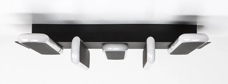 Sindri – LED ceiling light in black with white shade, 610×360mm, 36W, 3000-4000K