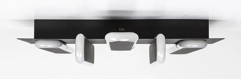 Sindri – LED ceiling light in black with white shade, 610×360mm, 36W, 3000-4000K