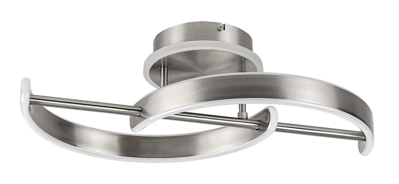 Jarnelle – LED плафон в сатениран хром с бял абажур, 580×270мм, 30W, 3000K