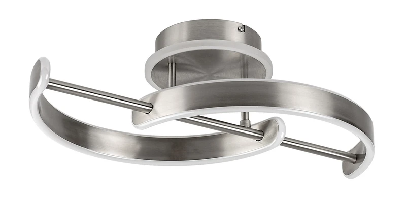 Jarnelle – LED плафон в сатениран хром с бял абажур, 580×270мм, 30W, 3000K