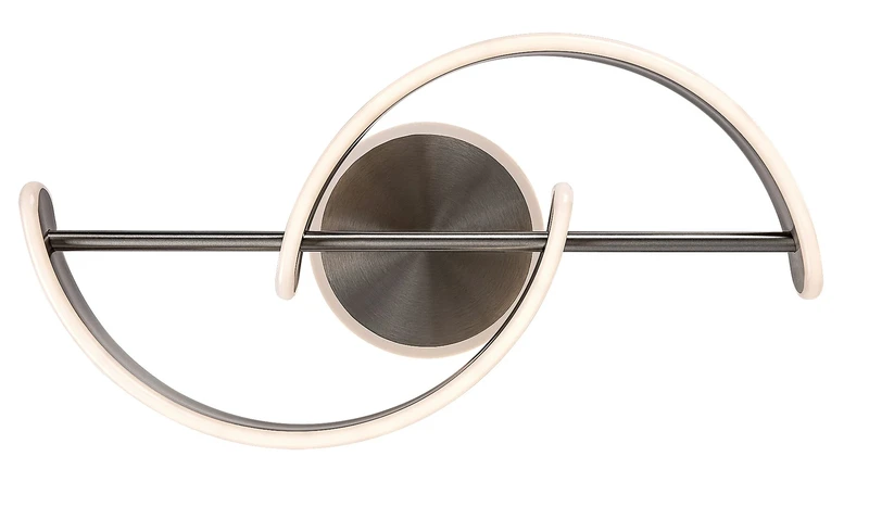 Jarnelle – LED плафон в сатениран хром с бял абажур, 580×270мм, 30W, 3000K