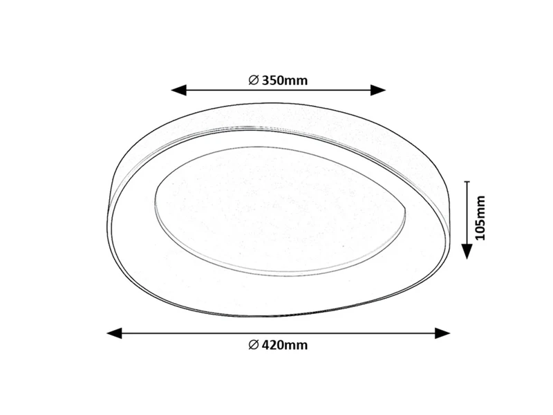 Iliana – LED плафон в сребристо с бял акрилен абажур, Ø420мм, 38W, 3000K