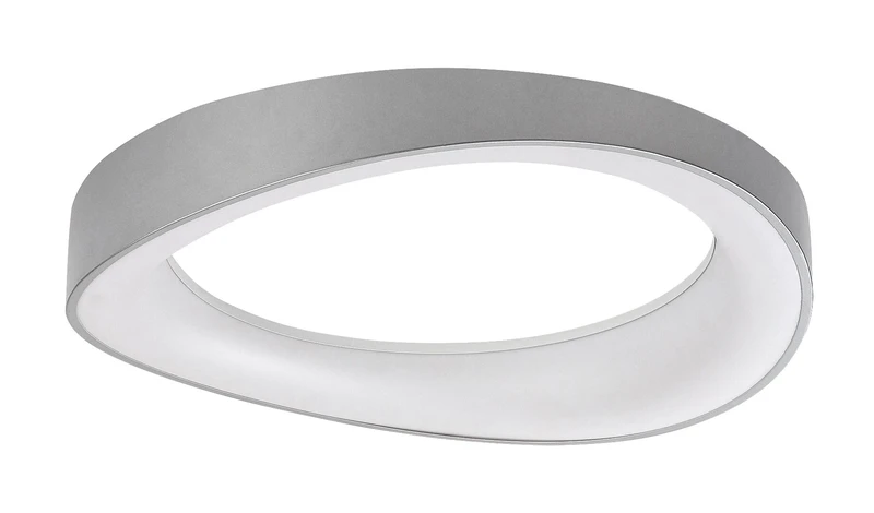 LED плафони Iliana – LED плафон в сребристо с бял акрилен абажур, Ø420мм, 38W, 3000K