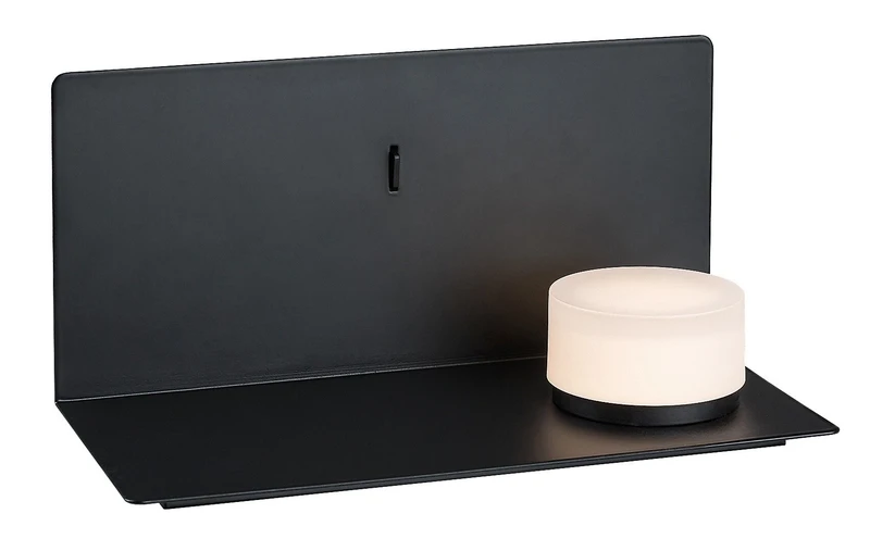 Aranzo – LED wall light with USB charging in black/white, 250×130mm, 6W, 3000K