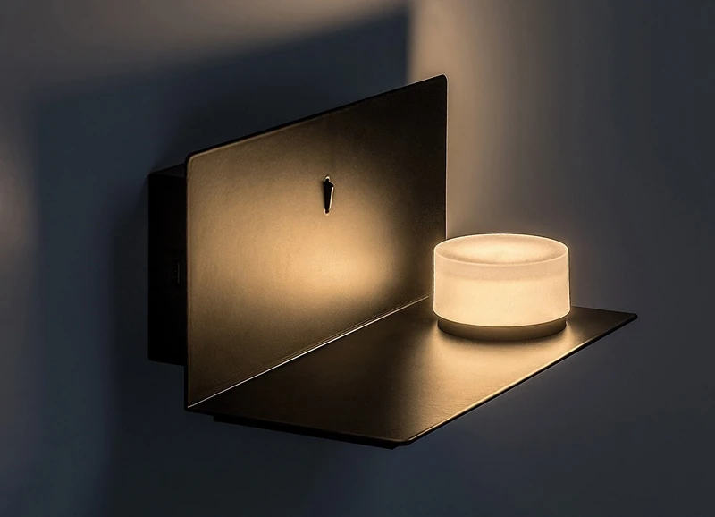 Aranzo – LED wall light with USB charging in black/white, 250×130mm, 6W, 3000K