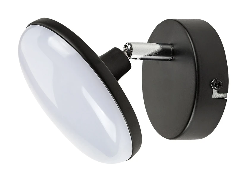 Madi – LED плафон в черен мат с бял абажур, Ø120мм, 4W, 3000K