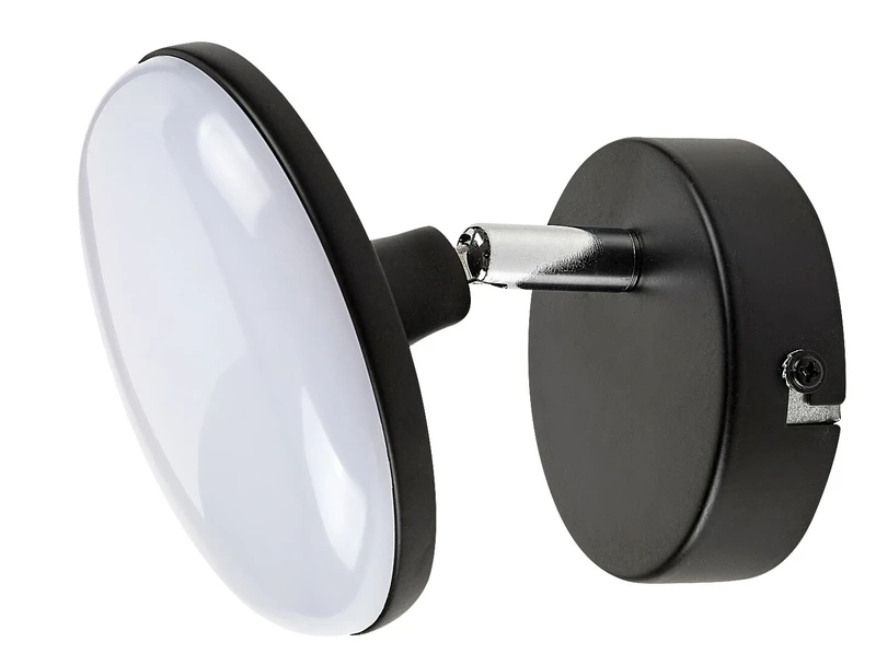 Madi – LED плафон в черен мат с бял абажур, Ø120мм, 4W, 3000K