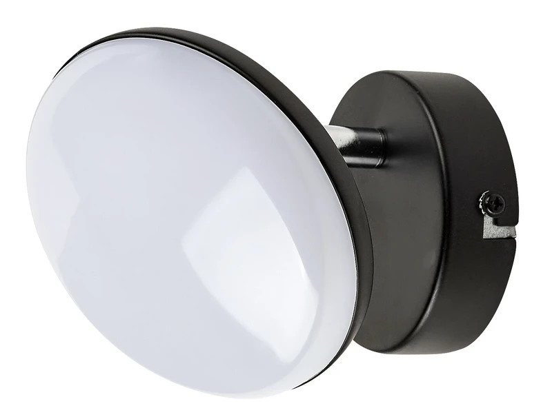 Madi – LED плафон в черен мат с бял абажур, Ø120мм, 4W, 3000K