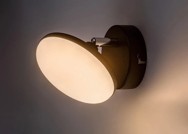 Madi – LED плафон в черен мат с бял абажур, Ø120мм, 4W, 3000K