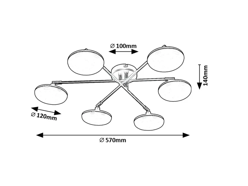 Madi – LED ceiling light in black matt with white ceiling lights, Ø570mm, 24W, 3000K