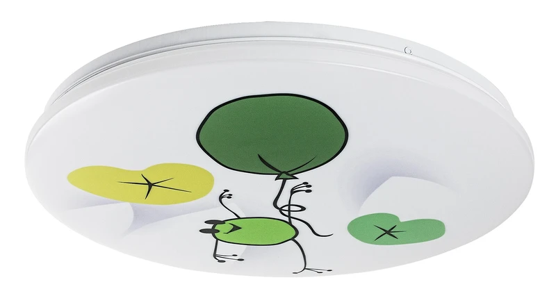 Froggo – LED детски плафон в бяло с многоцветен абажур, Ø375мм, 24W, 3000K