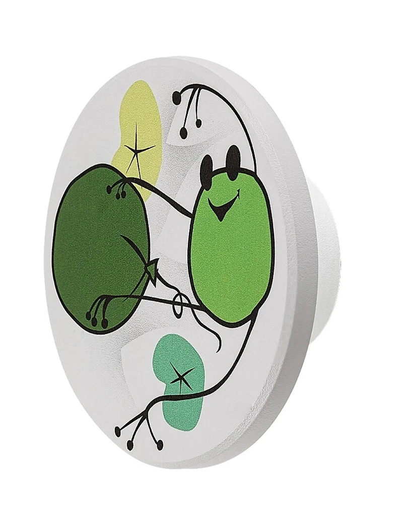 Froggo – LED детска стенна лампа в бяло с цветен декор, Ø120мм, 9W, 3000-6500K