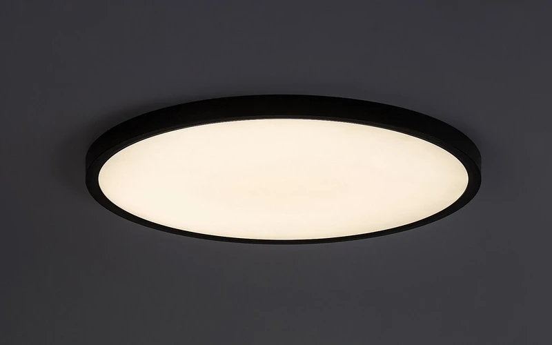 Paulos – LED ceiling light in black with white shade, Ø500mm, 48W, 4000K