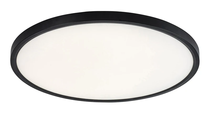 LED Ceiling Lights Paulos – LED ceiling light in black with white shade, Ø500mm, 48W, 4000K