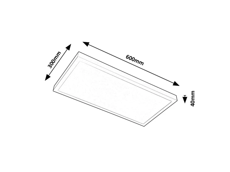 Damek2 – LED плафон в бяло, 600×300мм, 24W, 4000K, 1750lm