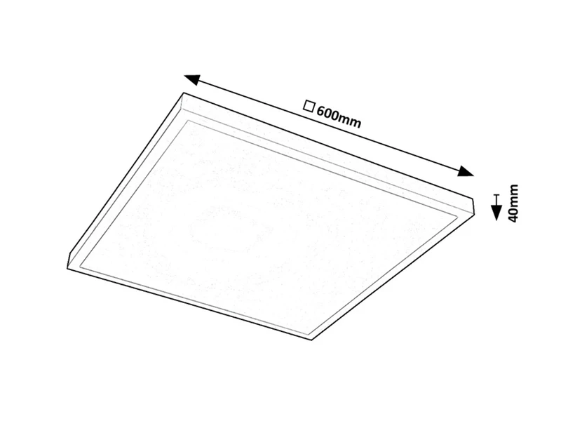 Damek2 – LED ceiling light in white, 600×600mm, 40W, 4000K, 2900lm