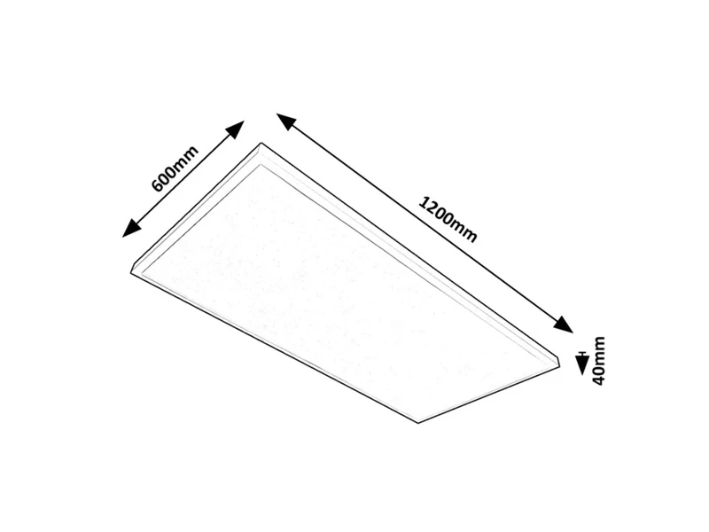 Damek2 – LED ceiling light in white, 1200×600mm, 80W, 4000K, 6150lm
