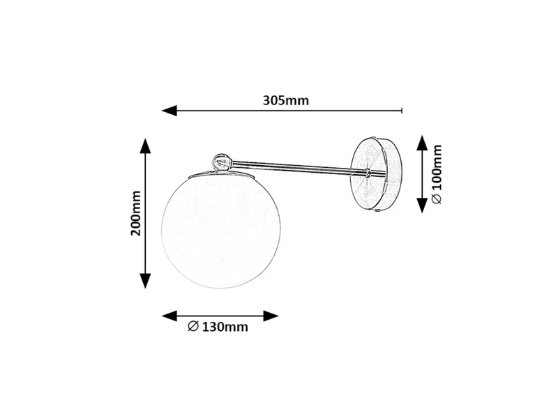 Kiara – modern wall light in gold with white glass, Ø130mm, 1×E27