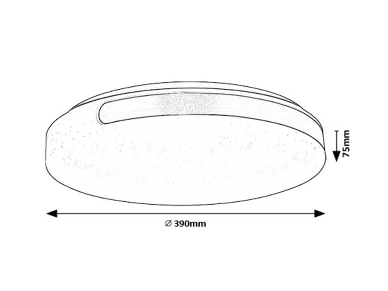 Danuta2 – LED плафон в хром с бял абажур, Ø390мм, 24W, 4000K