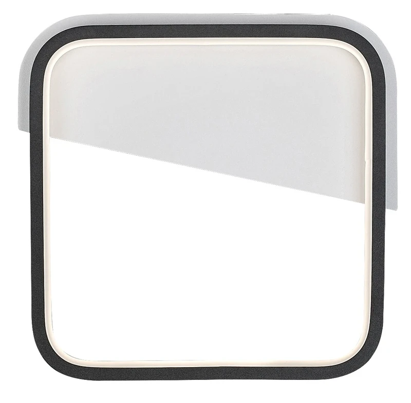 Razzi – LED аплик в черен мат с бял силиконов абажур, 260×260мм, 13W, 4000K