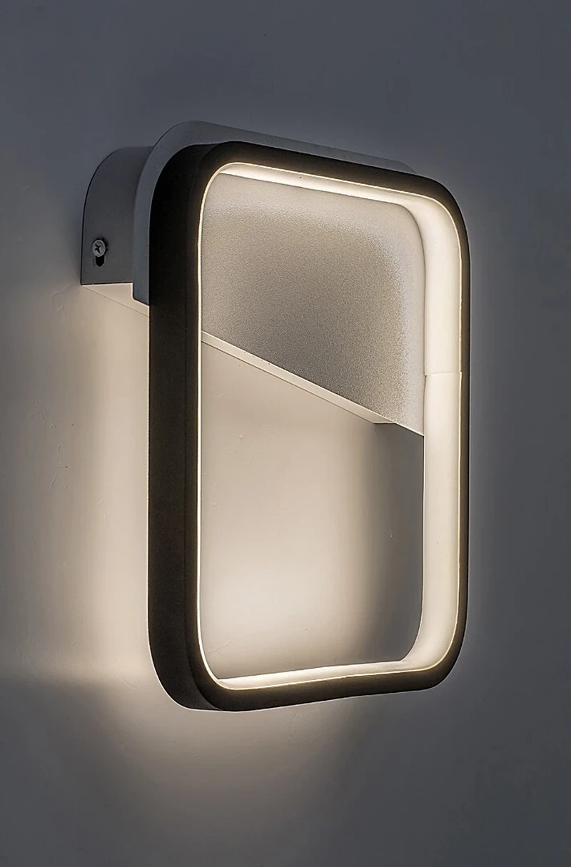 Razzi – LED аплик в черен мат с бял силиконов абажур, 260×260мм, 13W, 4000K