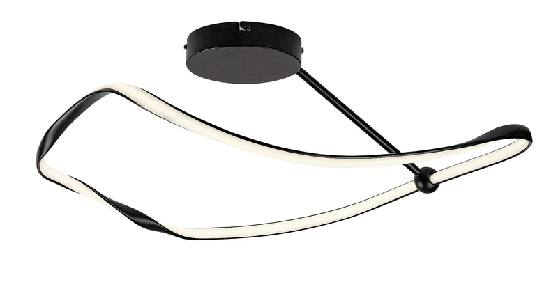 Mirossi – LED ceiling light in black with silicone shade, 630×550mm, 38W, 4000K