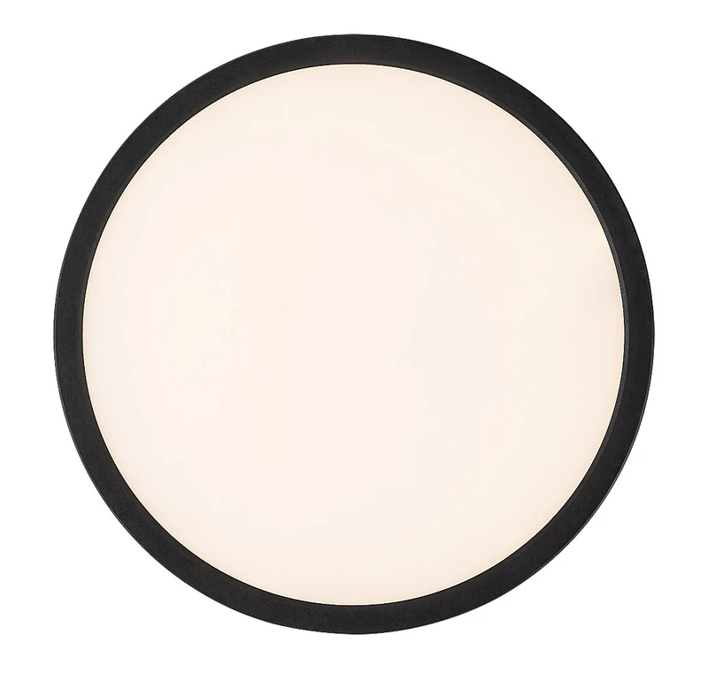 Gonzalo – LED плафон в черно с бял абажур, Ø400мм, 36W, 3000-6000K