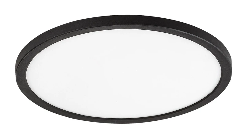LED плафони Gonzalo – LED плафон в черно с бял абажур, Ø400мм, 36W, 3000-6000K