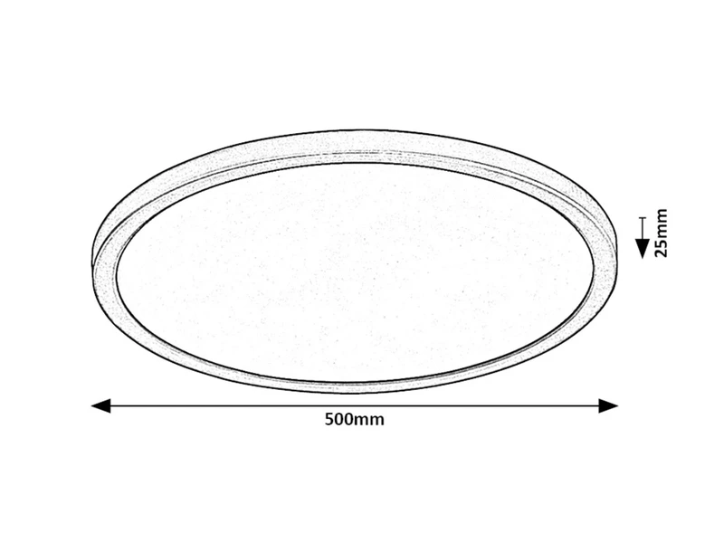 Gonzalo – LED ceiling light in black with white shade, Ø500mm, 36W, 3000-6000K