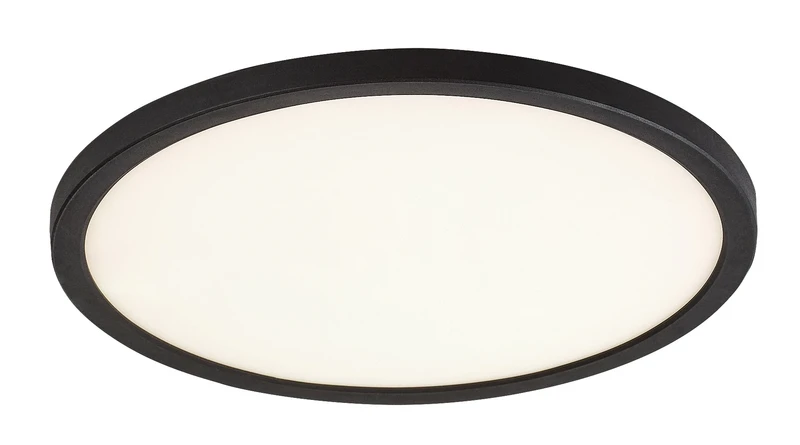 Gonzalo – LED ceiling light in black with white shade, Ø500mm, 36W, 3000-6000K