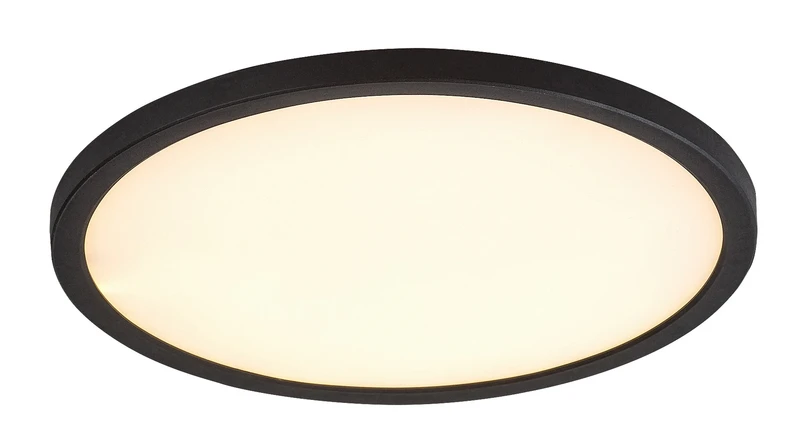 Gonzalo – LED ceiling light in black with white shade, Ø500mm, 36W, 3000-6000K