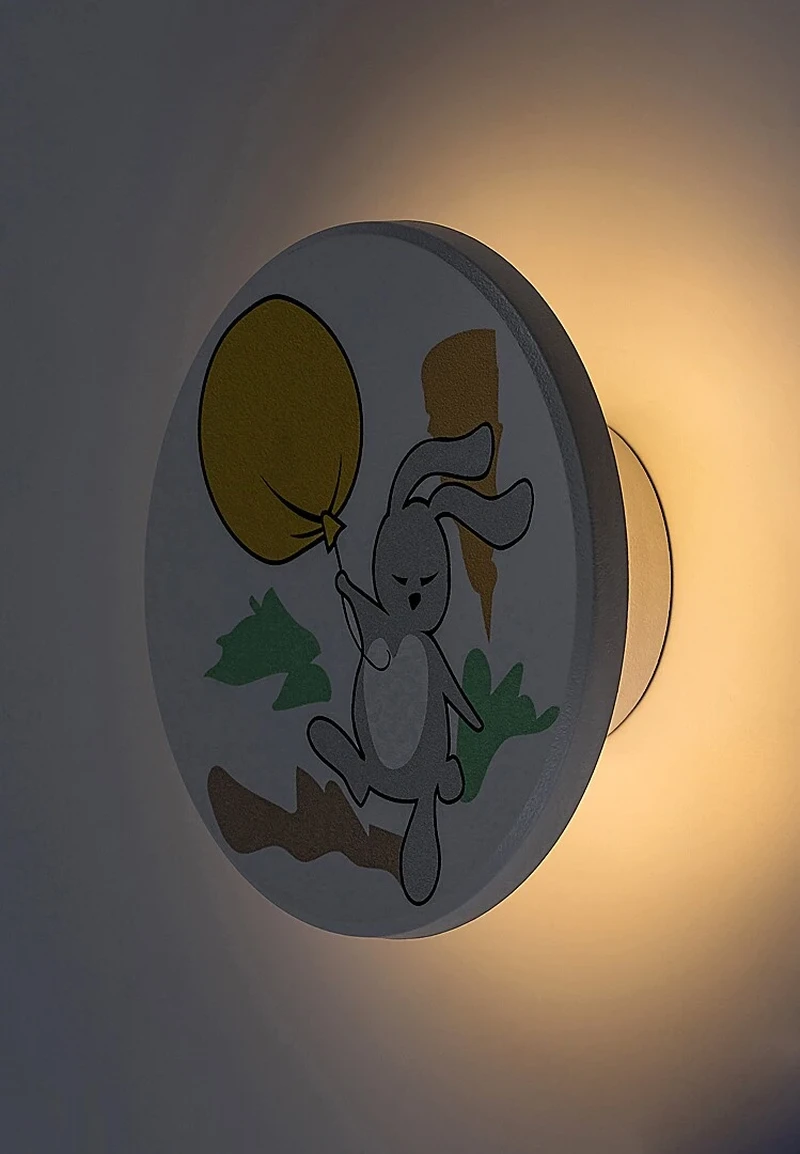 Hopply – LED children's wall light in white with multicoloured shade, Ø120mm, 9W, 3000-6500K