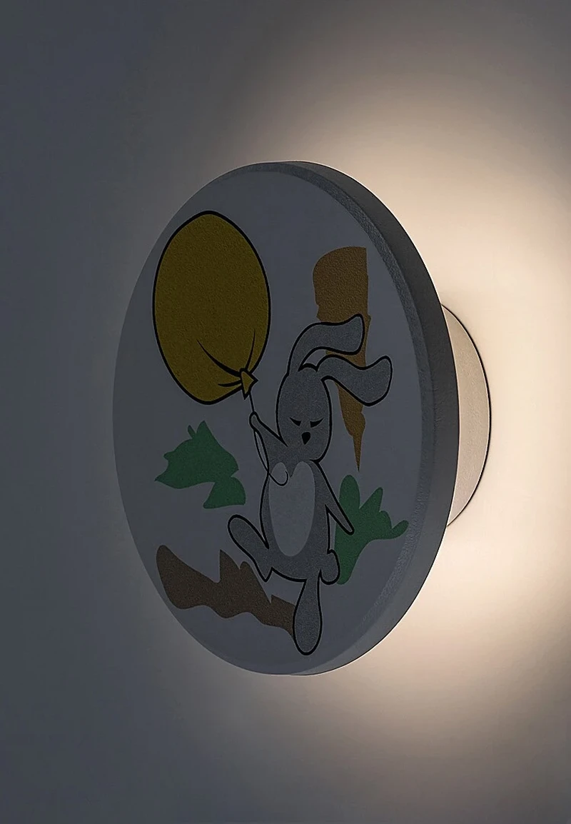 Hopply – LED children's wall light in white with multicoloured shade, Ø120mm, 9W, 3000-6500K